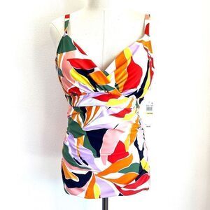 Anne Cole Twist Front Underwire Tankini Swim Top Size 36C/38B
